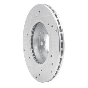 Nissan NX Brake Rotor (1) - Front Right - R1 Concepts - Drilled & Slotted - Silver - `88-`06